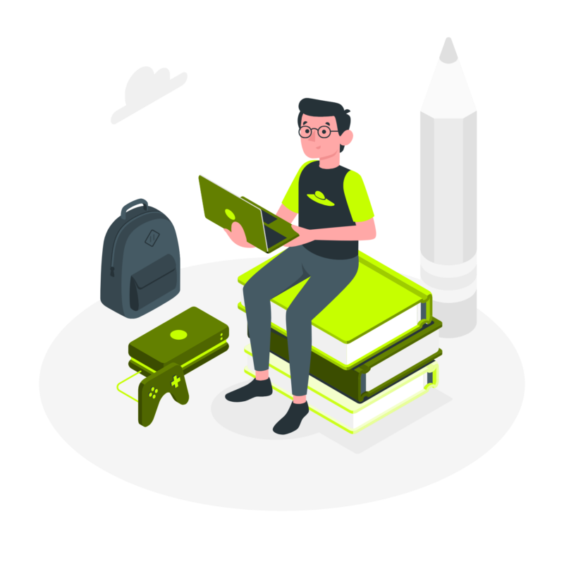 igiena mentala - student folosinf laptop pentru informare